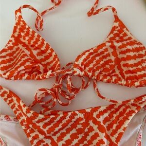 Orange and White Triangl Bikini